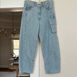 Agolde denim jeans size 28 style Cass Baggy Cargo EUC light wash barrel wide leg